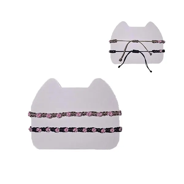 Pulseras tejidas estilo huellita de gato